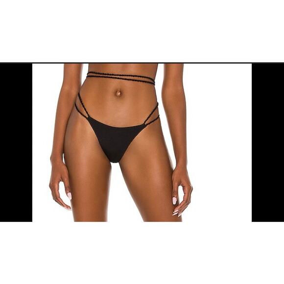 NWT Agua Bendita Black Minta Rope Tie Kezia Swim Bottoms Bikini XL - Picture 1 of 4